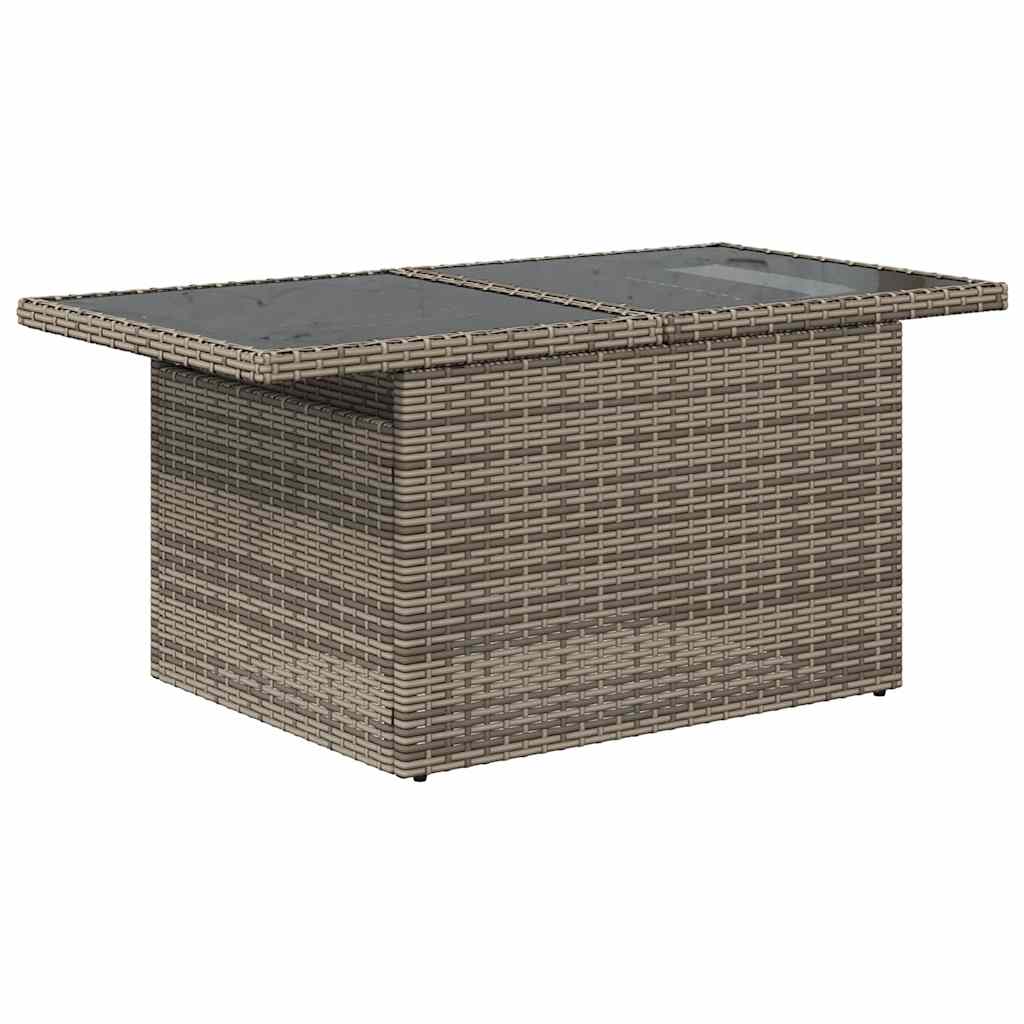 11-teiliges Gartensofa-Set mit Kissen, grau, Polyrattan