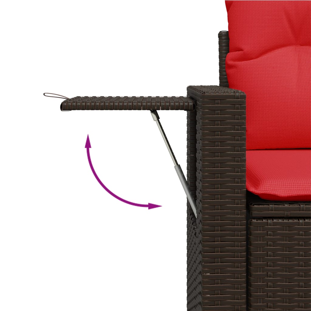 8-teiliges Gartensofa-Set mit Kissen, braun, Polyrattan
