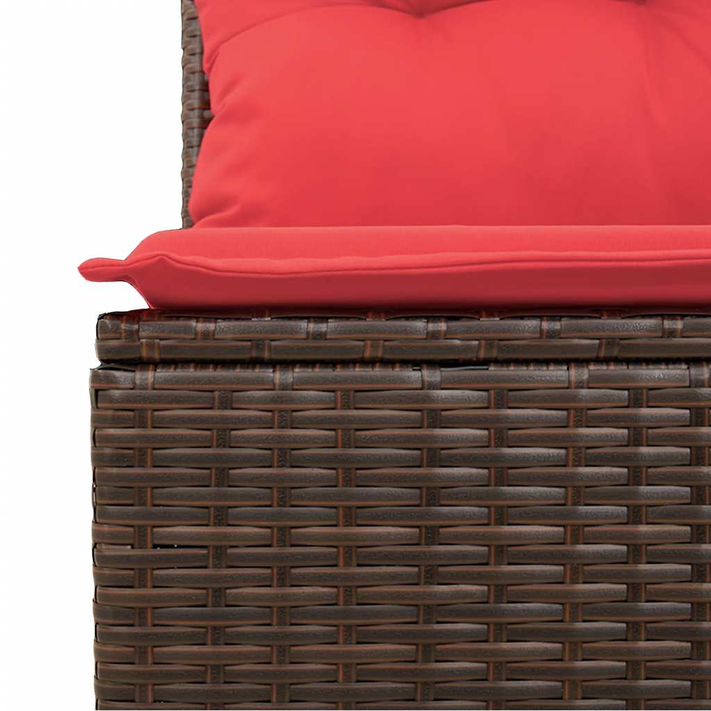 8-teiliges Gartensofa-Set mit Kissen, braun, Polyrattan