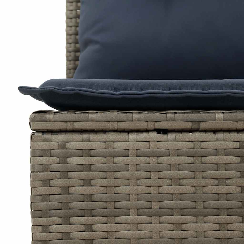 11-teiliges Gartensofa-Set mit Kissen, grau, Polyrattan