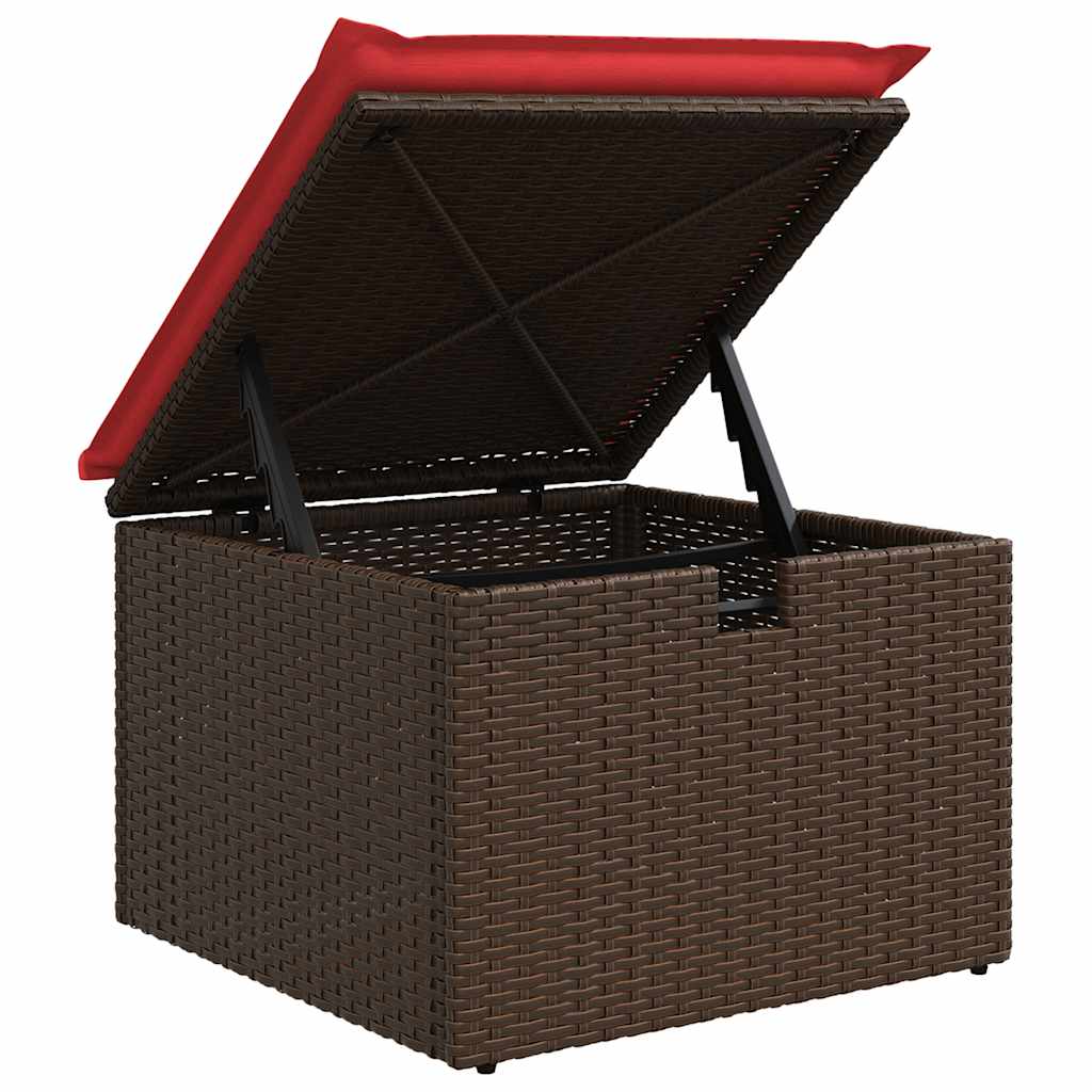 11-teiliges Gartensofa-Set mit Kissen, braun, Polyrattan