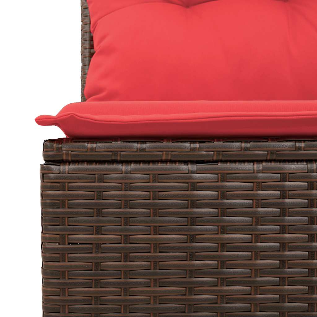 11-teiliges Gartensofa-Set mit Kissen, braun, Polyrattan