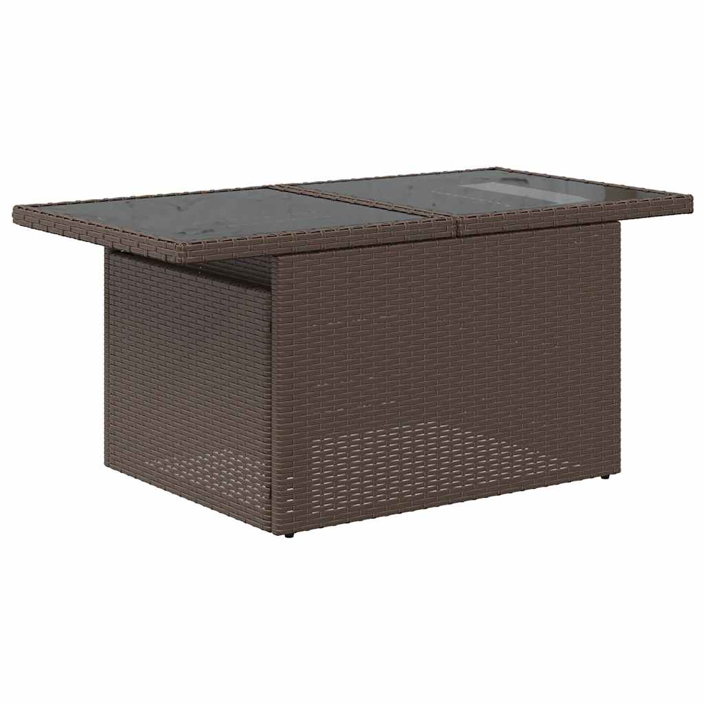 11-teiliges Gartensofa-Set mit Kissen, braun, Polyrattan