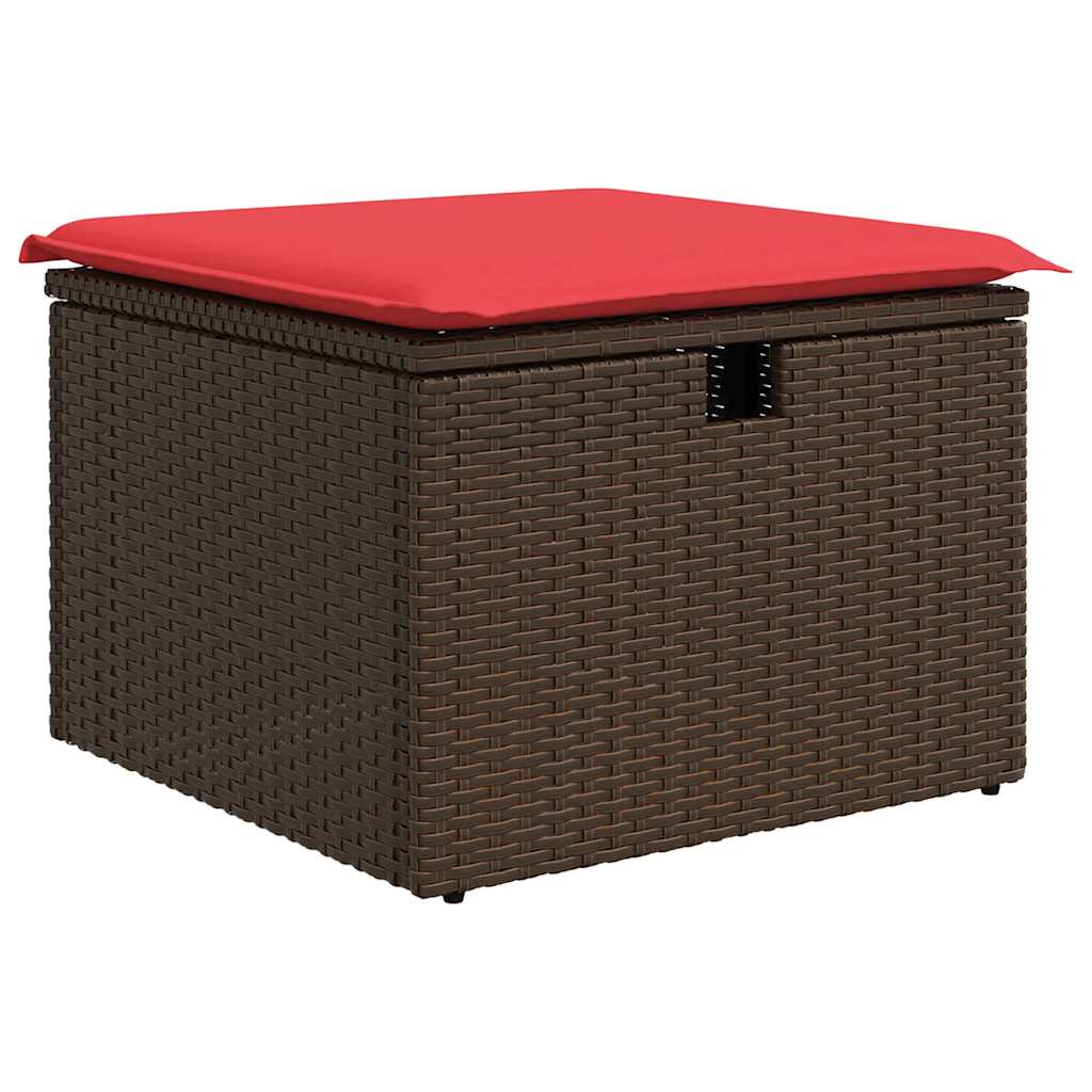 11-teiliges Gartensofa-Set mit Kissen, braun, Polyrattan