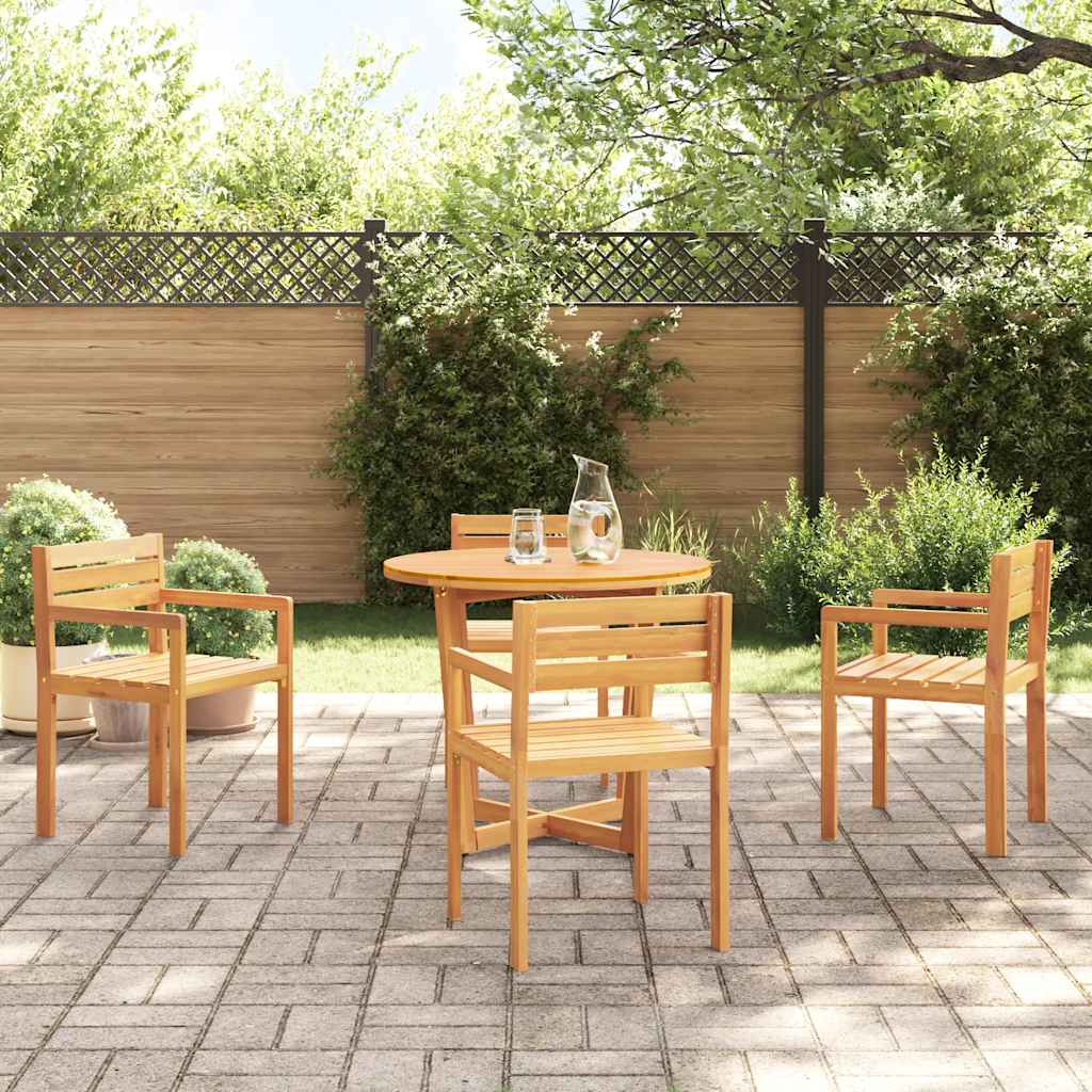 5-teiliges Garten-Ess-Set aus Massivholz Akazie