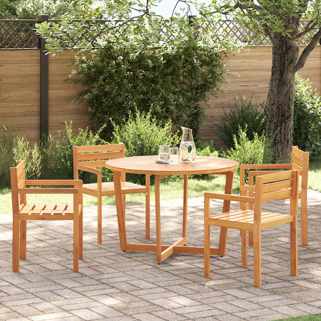 5-teiliges Garten-Ess-Set aus Massivholz Akazie