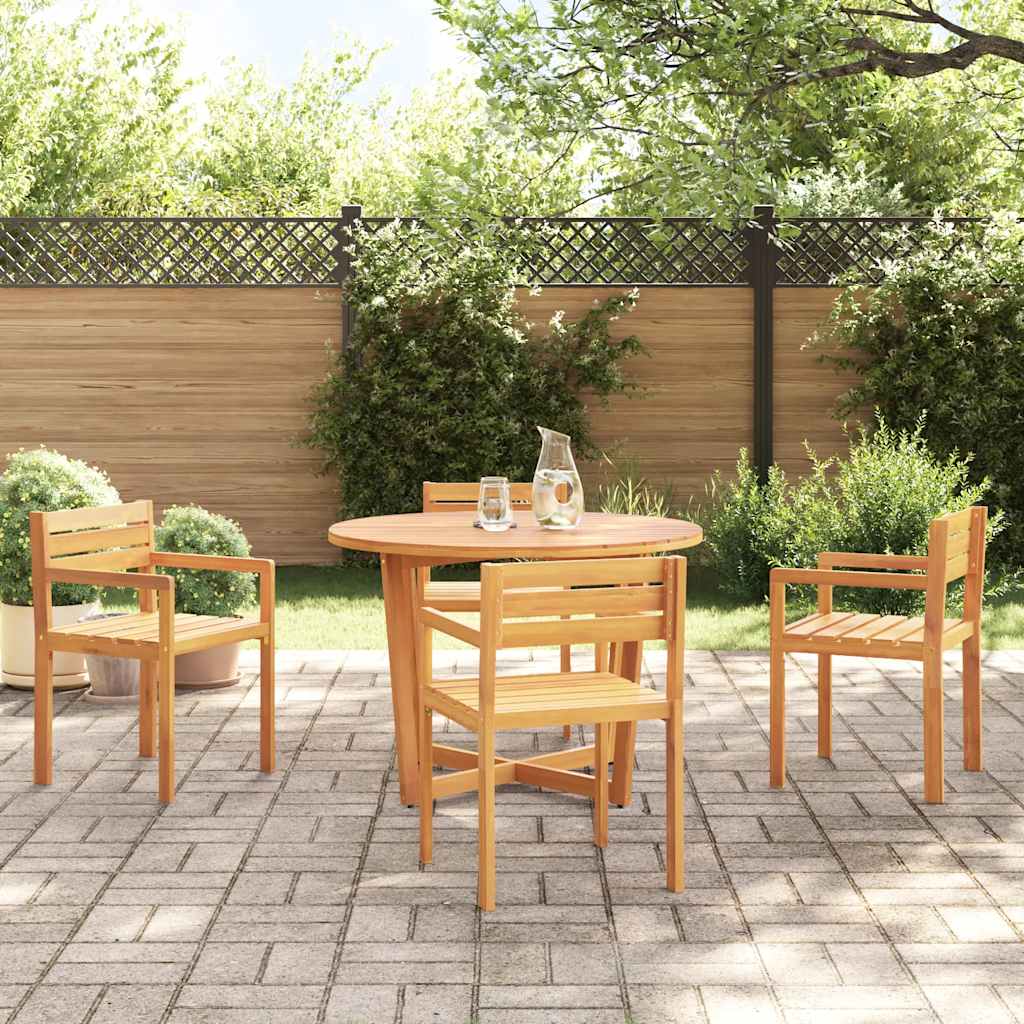 5-teiliges Garten-Ess-Set aus Massivholz Akazie