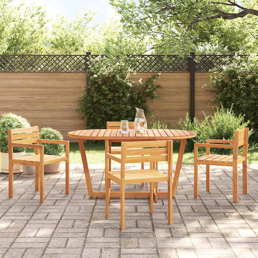 5-teiliges Garten-Ess-Set aus Massivholz Akazie