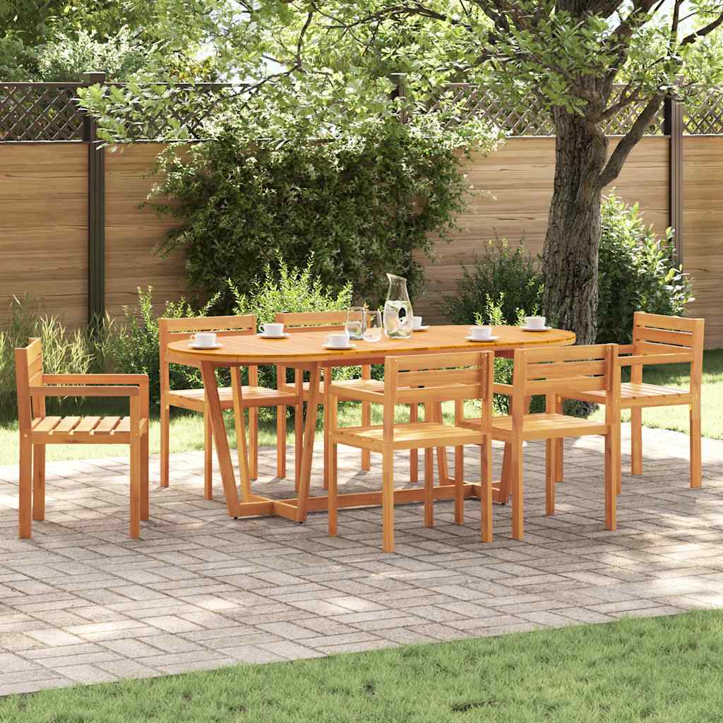 7-teiliges Garten-Ess-Set aus Massivholz Akazie