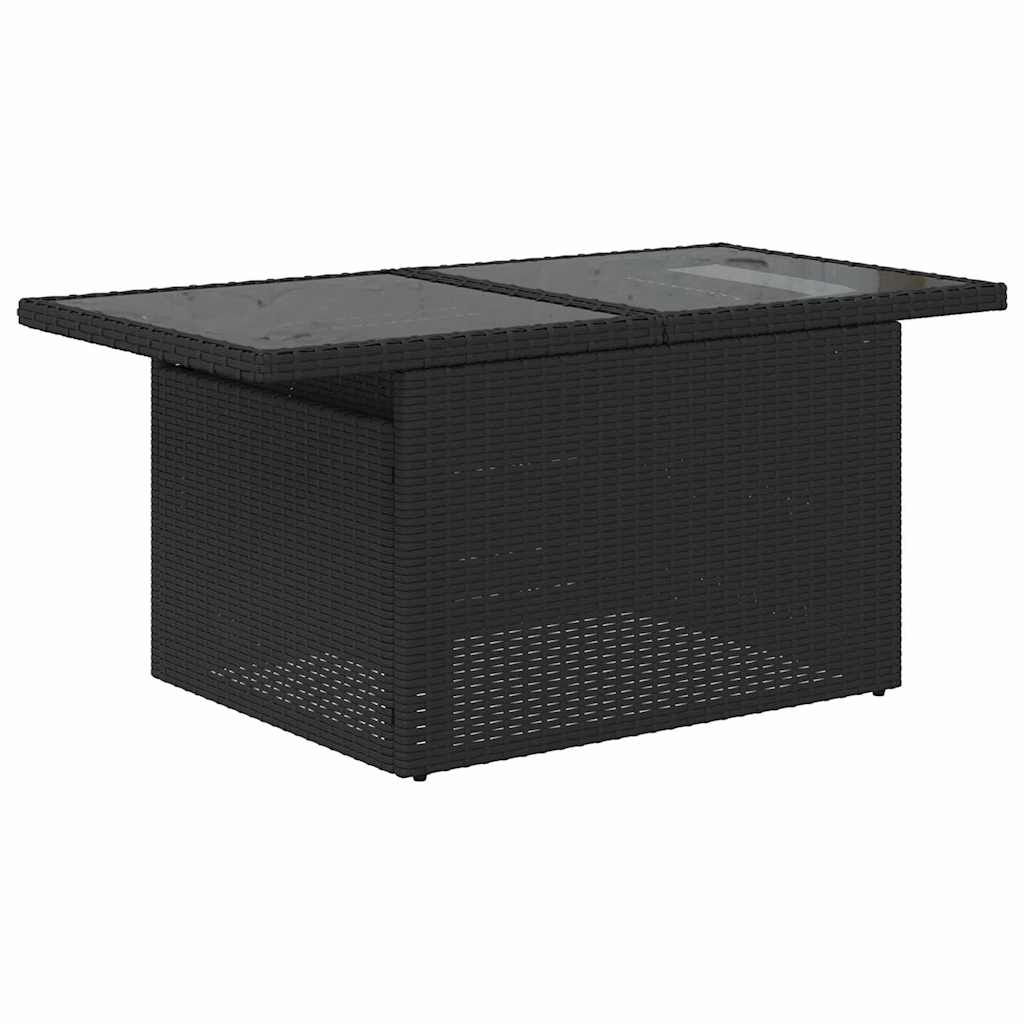 Garten-Sofa-Set mit Kissen 11 pcs Schwarz Poly Rattan