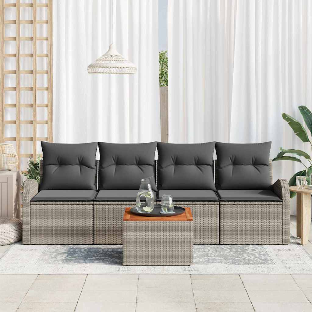 Garten-Sofa-Set 5 pcs Grau
