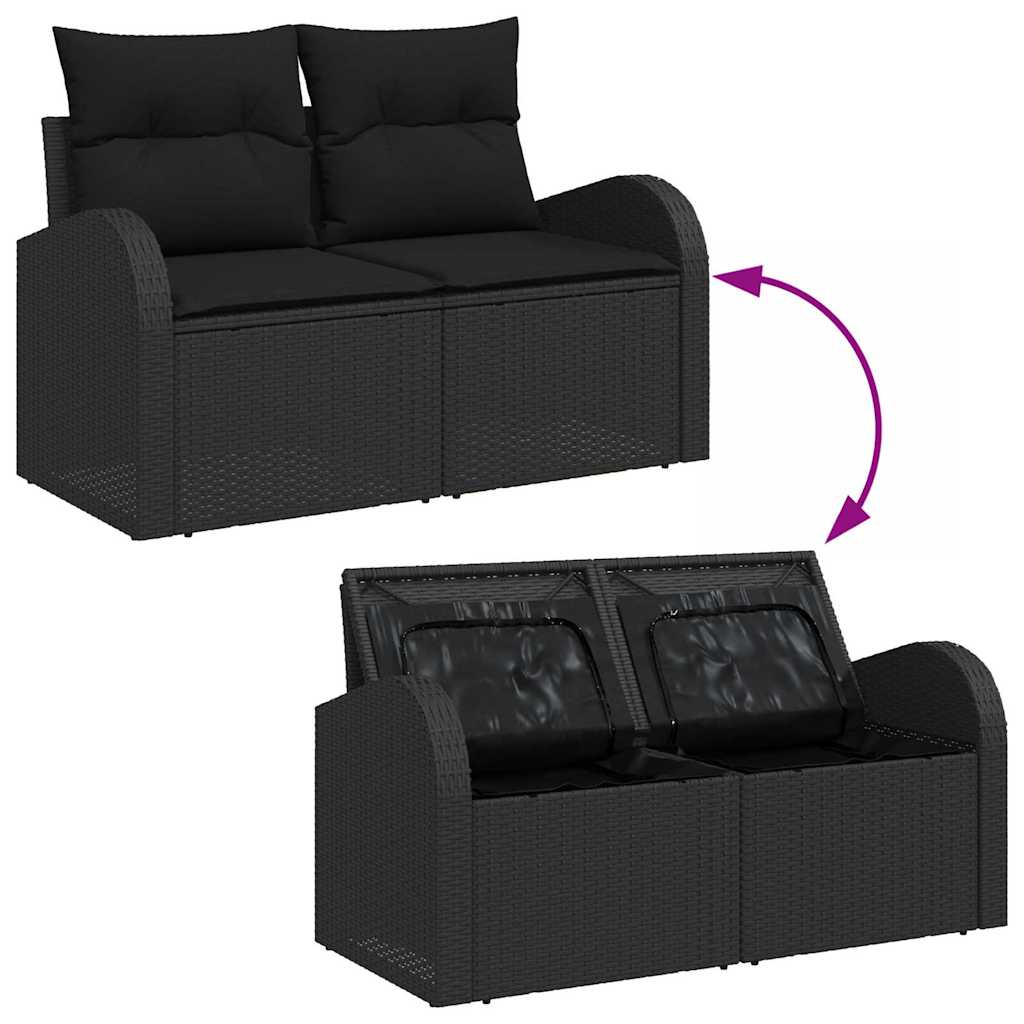 Garten-Sofa-Set 5 pcs Schwarz