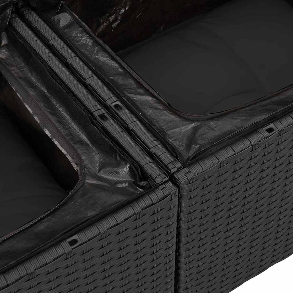 Garten-Sofa-Set 5 pcs Schwarz