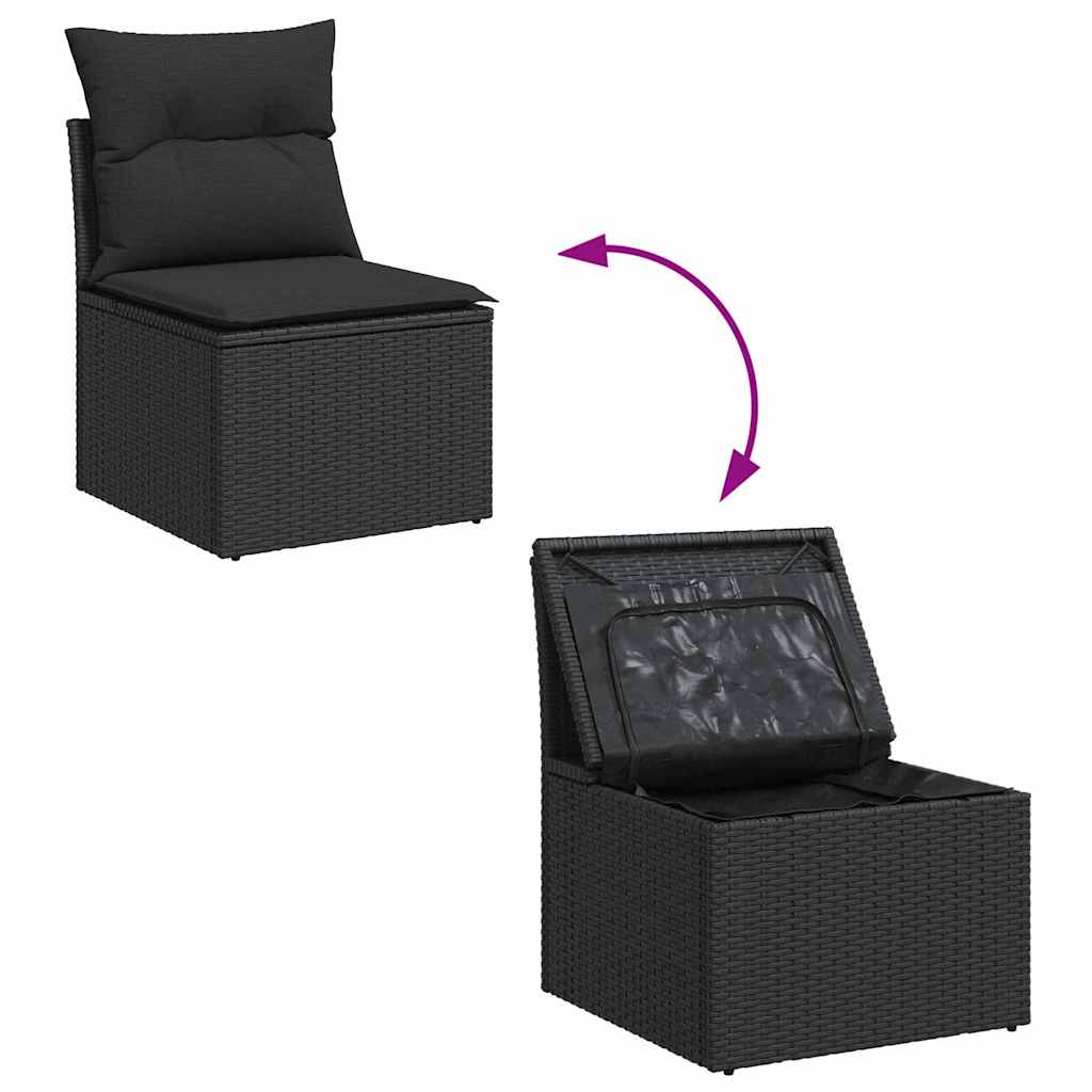 Garten-Sofa-Set 5 pcs Schwarz