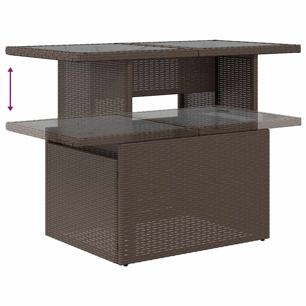 6-teiliges Garten-Sofa-Set Braun aus Poly-Ratten mit Kissen