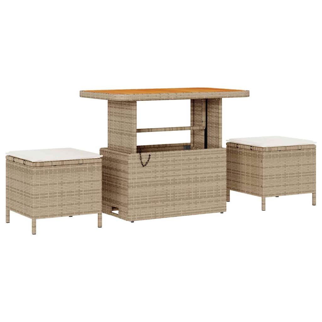 Garten-Sofa-Set 11 pcs Beige Poly-Rattan