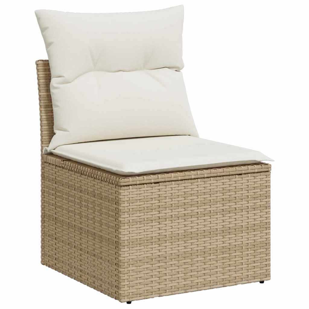 Garten-Sofa-Set 11 pcs Beige Poly-Rattan