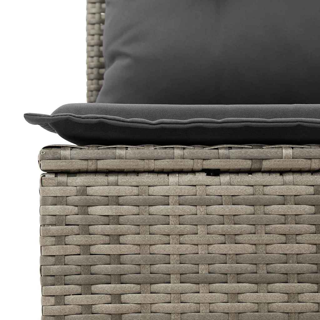 Garten-Sofa-Set Höhenverstellbar 8 pcs Grau Poly-Rattan