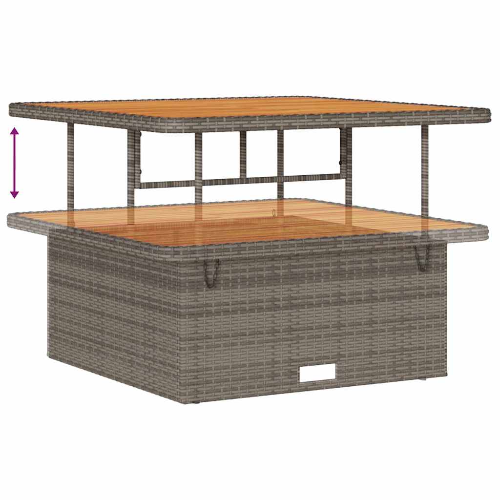 Garten-Sofa-Set Höhenverstellbar 8 pcs Grau Poly-Rattan