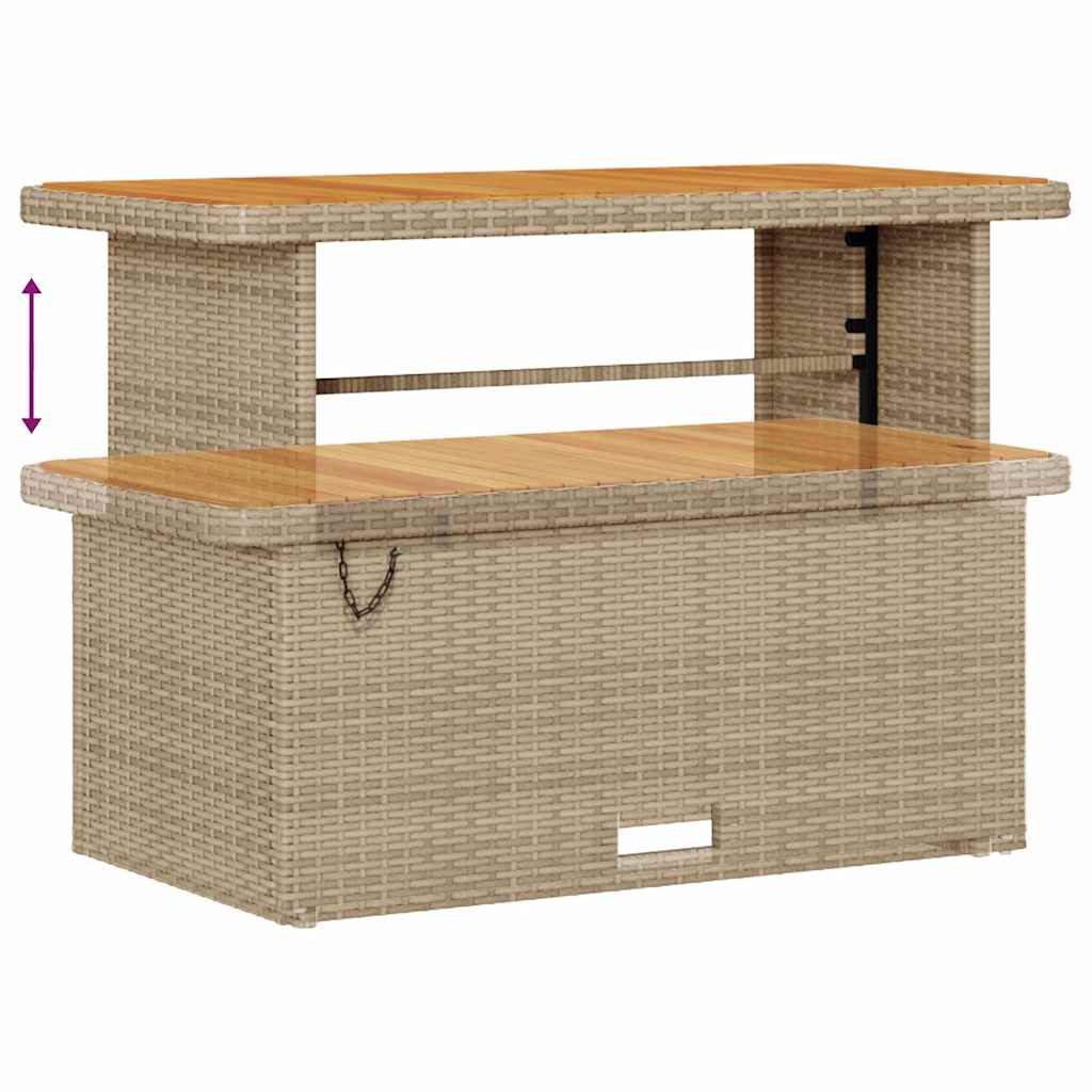 10-teilige Garten Sofagarnitur mit Kissen in Beige aus Poly Rattan Akazie