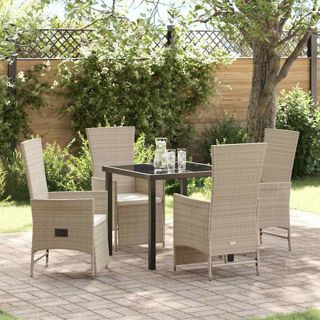 Verstellbare Gartenstühle 5 pcs Beige 80 x 80 x 73 cm