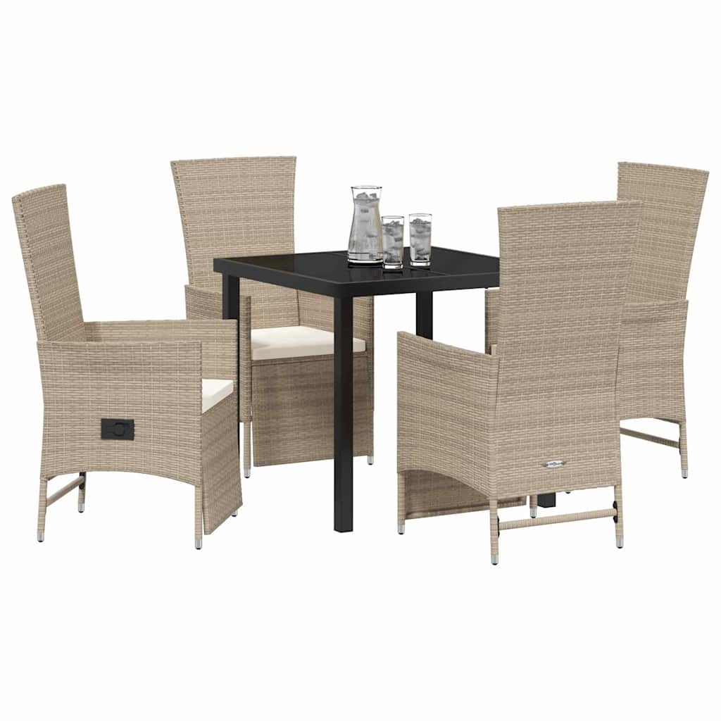 Verstellbare Gartenstühle 5 pcs Beige 80 x 80 x 73 cm