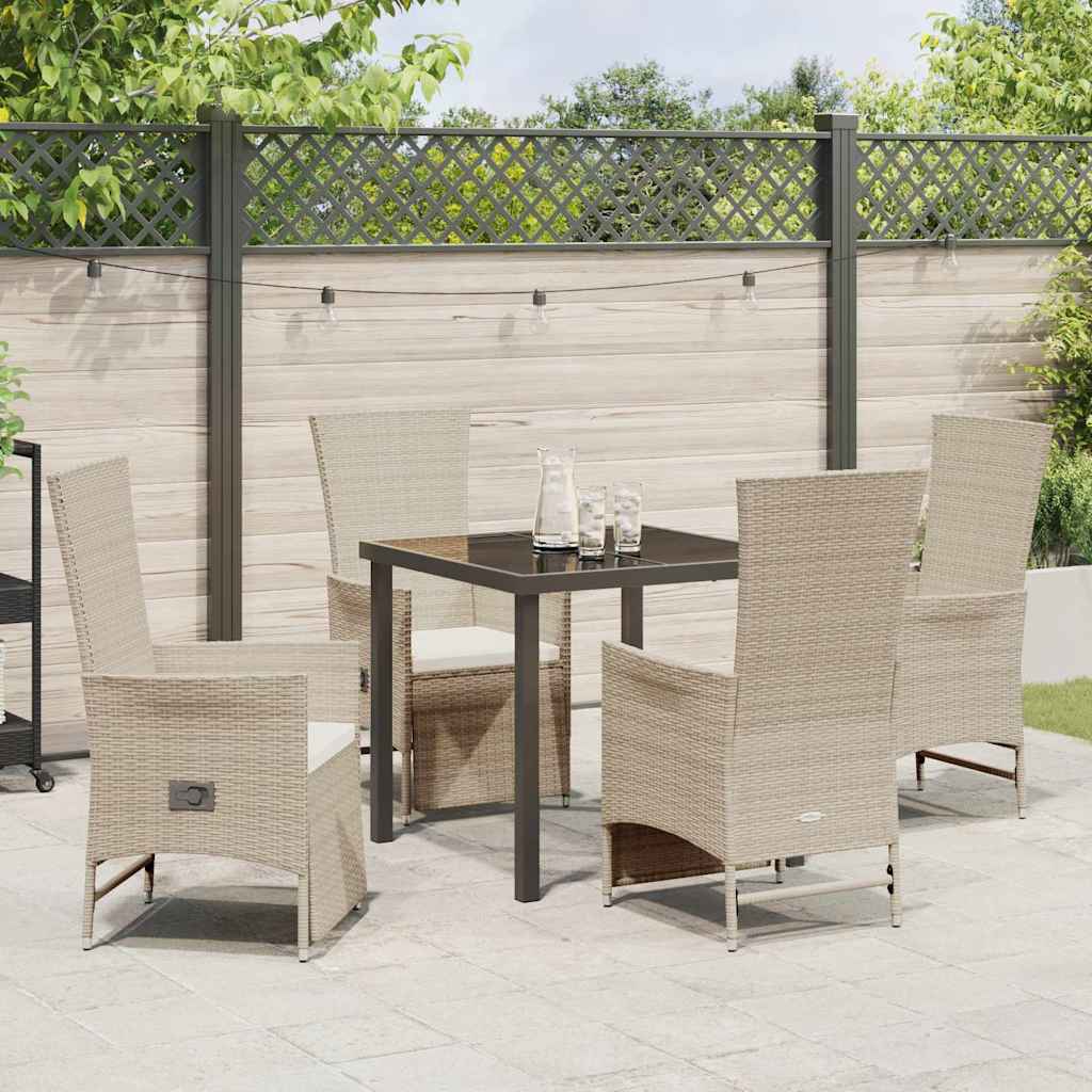 Verstellbare Gartenstühle 5 pcs Beige 80 x 80 x 73 cm