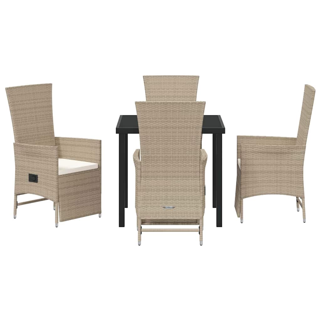 Verstellbare Gartenstühle 5 pcs Beige 80 x 80 x 73 cm