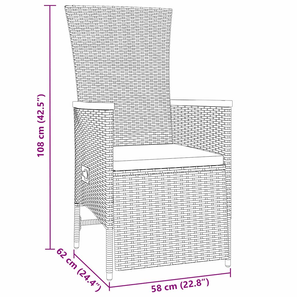 Set von Liegestühlen für den Garten mit Kissen 5 pcs Beige