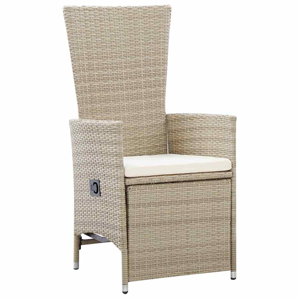 Set von Liegestühlen für den Garten mit Kissen 5 pcs Beige