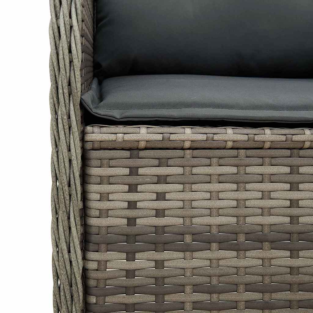 Gartenbank mit Kissen Grau Poly Rattan