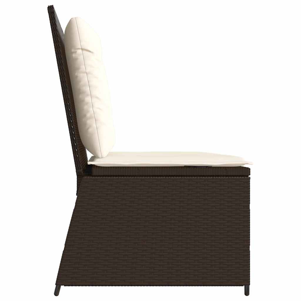 Gartenbank mit Kissen Braun Poly Rattan