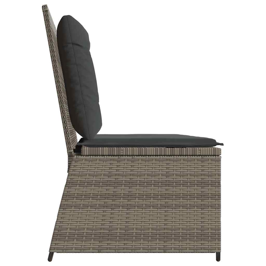 Gartenbank mit Kissen Grau Poly Rattan
