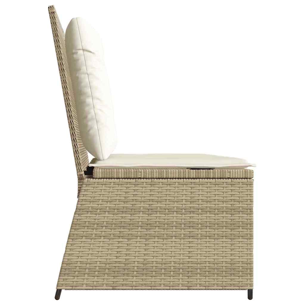 Gartenbank mit Kissen Beige Poly Rattan