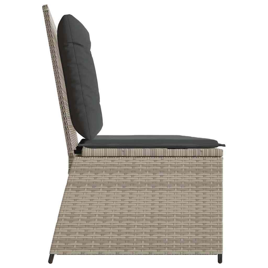 Gartenbank mit Kissen Hellgrau Poly Rattan