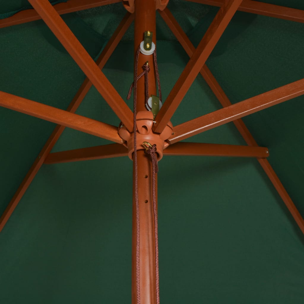 Sonnenschirm 200x300 cm Holzmast Grün