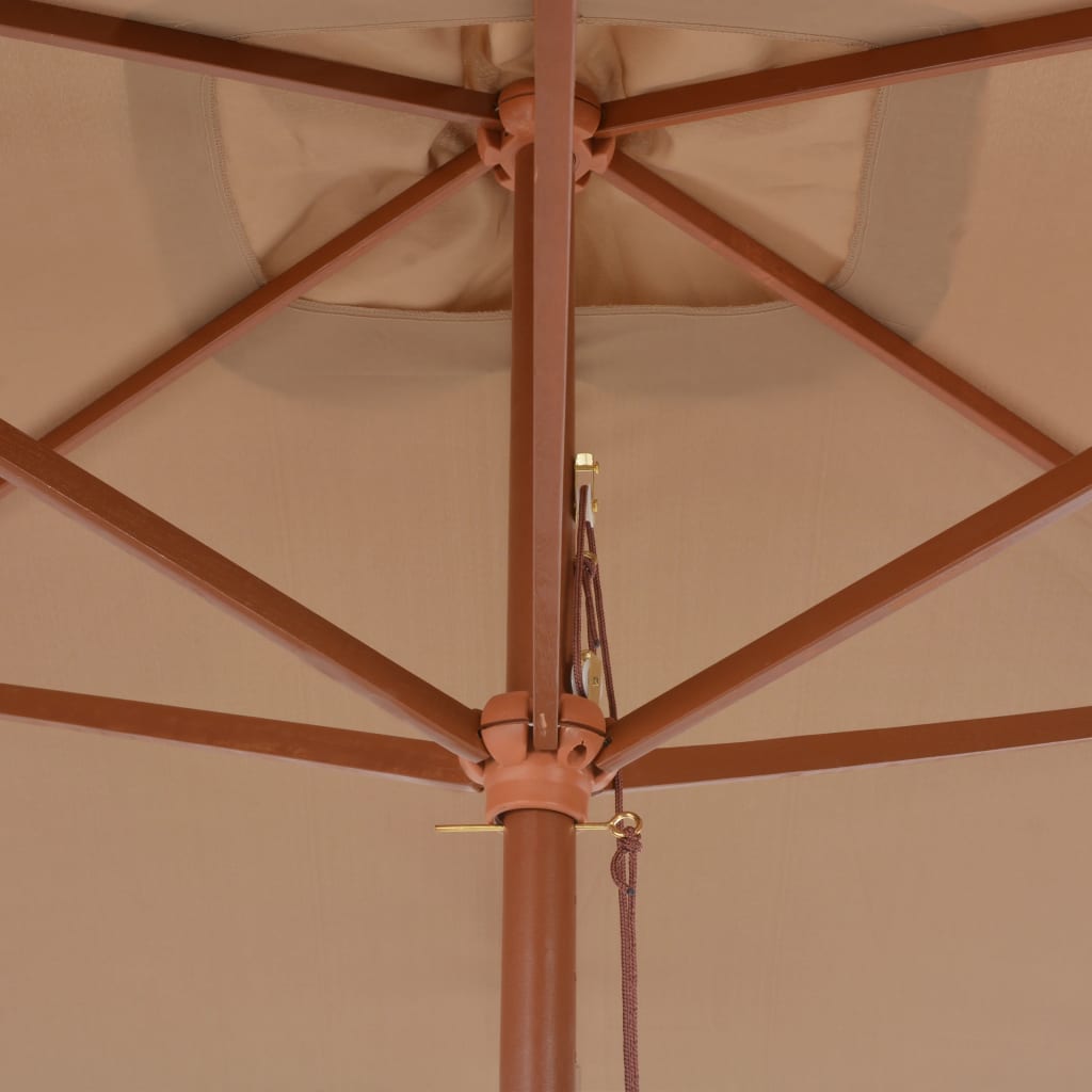 Sonnenschirm mit Holz-Mast 200x300 cm Taupe