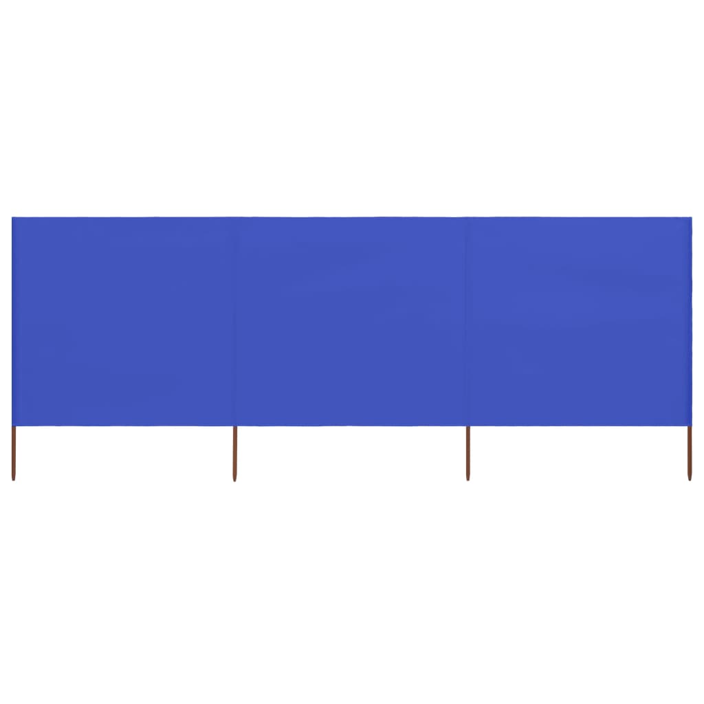 3-teiliges Windschutzgewebe 400 x 120 cm Azurblau