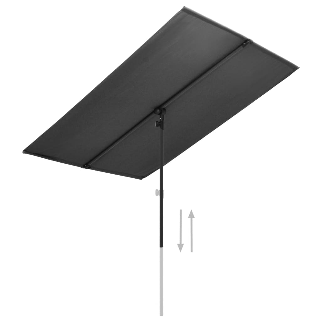 Sonnenschirm mit Aluminium-Mast 180x110 cm Anthrazit