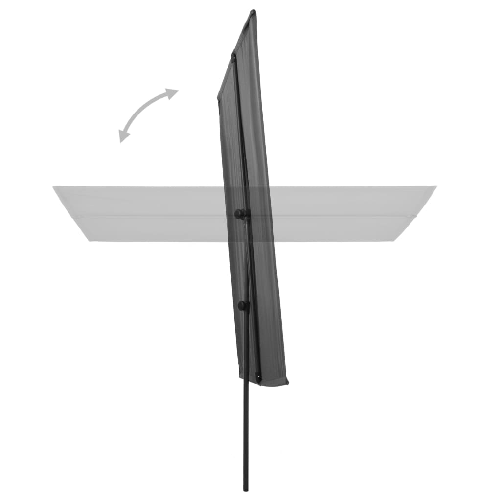 Sonnenschirm mit Aluminium-Mast 180x110 cm Anthrazit
