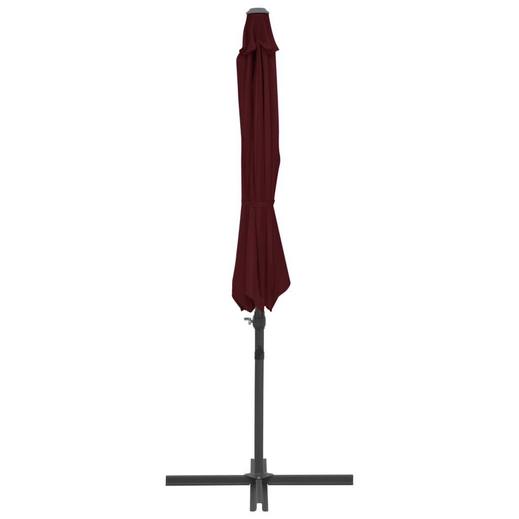Ampelschirm mit Stahl-Mast 300 cm Bordeauxrot