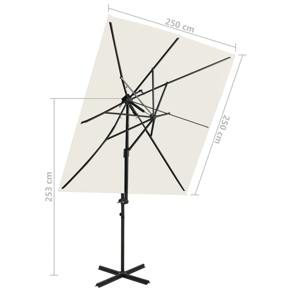 Ampelschirm mit Lüftung 250x250 cm Sandweiß