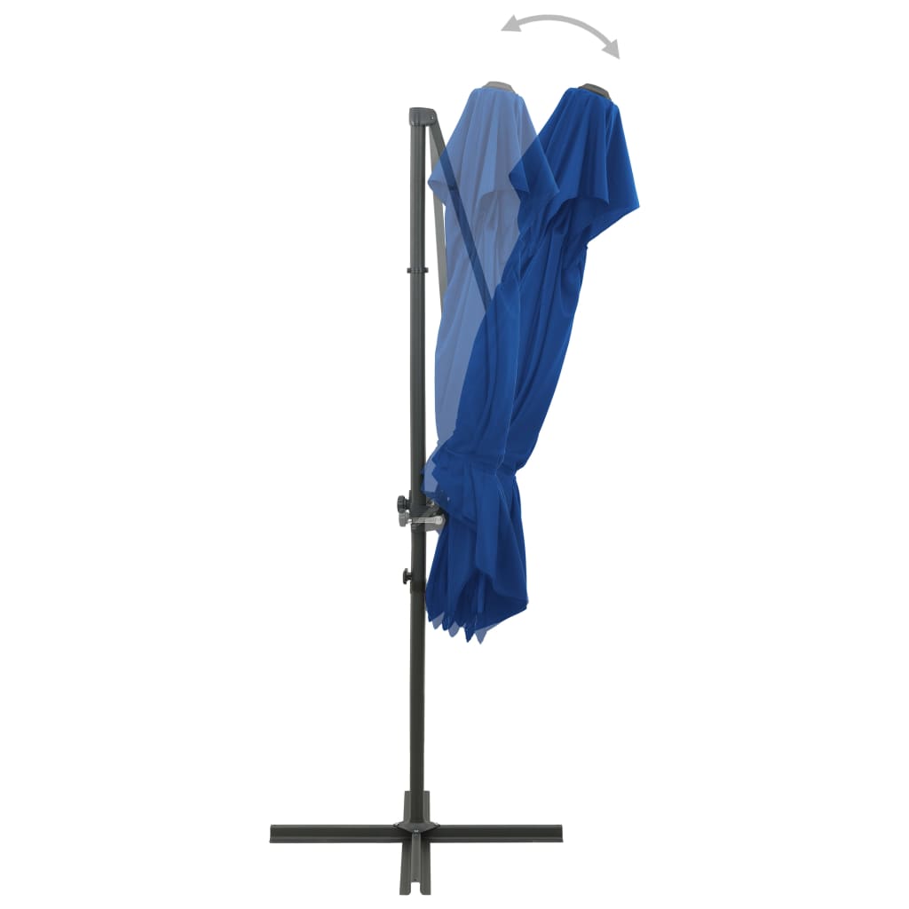 Ampelschirm mit Lüftung 250x250 cm Azurblau