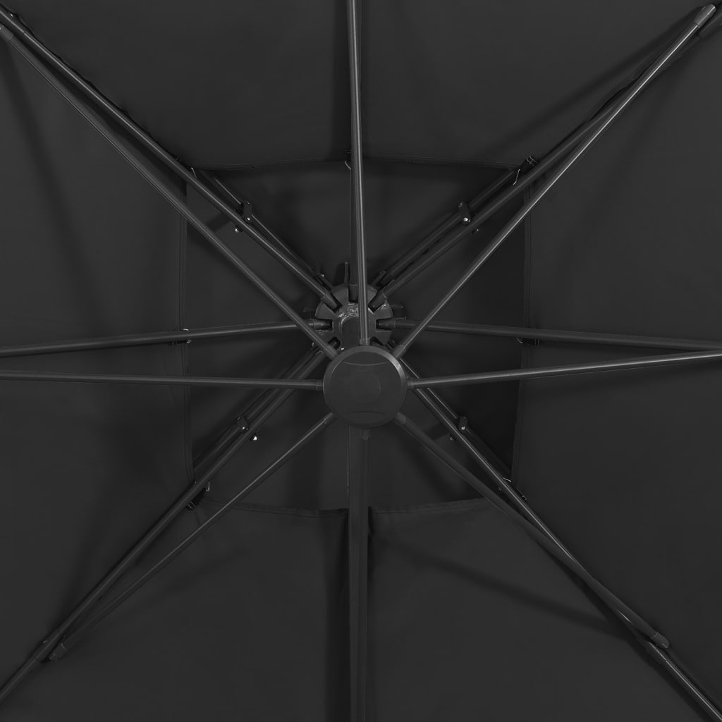 Ampelschirm mit Lüftung 300x300 cm Schwarz