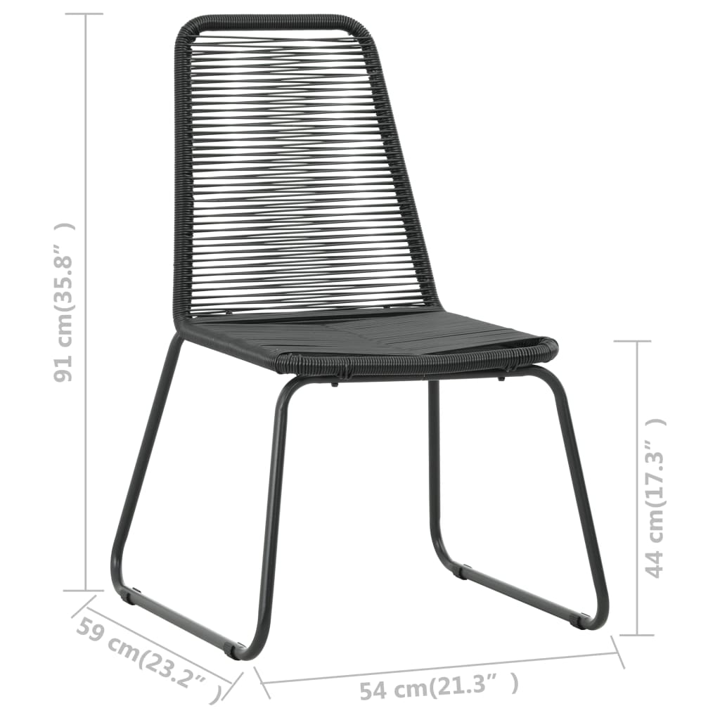 3-tlg. Garten-Essgruppe PVC Rattan Schwarz und Braun