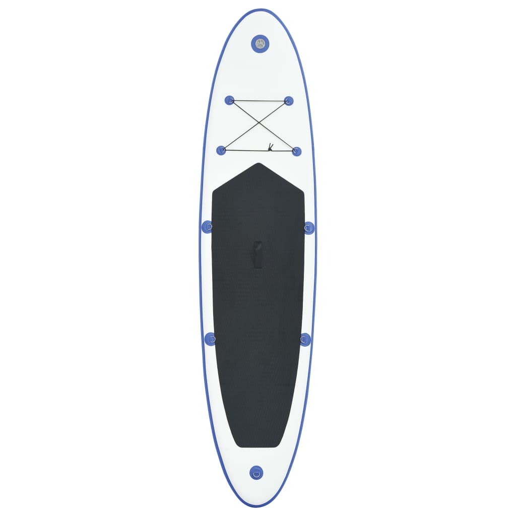 Stand Up Paddle Surfboard SUP Aufblasbar Blau und Weiß
