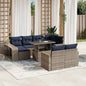 11-teiliges Gartensofa-Set mit Kissen, grau, Polyrattan