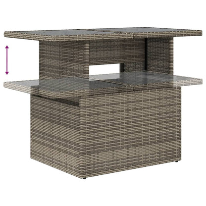 8-teiliges Gartensofa-Set mit Kissen, grau, Polyrattan