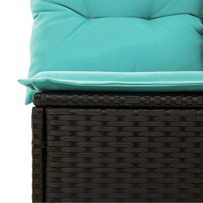 8-teiliges Gartensofa-Set mit Kissen, schwarzes Polyrattan