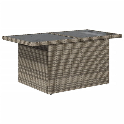 9-teiliges Gartensofa-Set mit Kissen, grau, Polyrattan